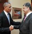 Barack Obama se reuniu com Petro Poroshenko na Polônia  Foto: Reuters