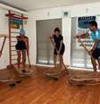<p>Aula de SUP indoor com o equipamento Vibe Training</p>  Foto: Espaço Stella Torreão / Divulgação