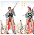 <p>É possível adicionar filtros, palavras e desenhos às fotos compartilhadas pelo Moments</p>  Foto: Divulgação