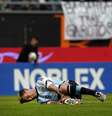 <p>Lucas Biglia deixou o amistoso logo no começo</p>  Foto: AFP