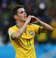 <p>Oscar comemora o terceiro gol da Seleção</p>  Foto: Getty Images 