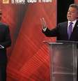 <p>Candidatos Juan Manuel Santos e Oscar Iván Zuluaga participam de debate na TV, em 9 de junho</p>  Foto: Reuters