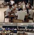 Jogadores comem pizza na Granja Comary depois da vitória  Foto: Twitter/ @CBF_Futebol / Reprodução