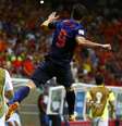 Van Persie comemora o quarto gol holandês  Foto: Reuters