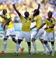 <p>Armero abriu o placar para os colombianos e dançou para comemorar</p>  Foto: AP