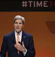 <p>Secretário de Estado dos EUA, John Kerry fala em uma cúpula mundial sobre o fim da violência sexual em conflitos, no Centro ExCel, em Londres, em 13 de junho</p>  Foto: Reuters