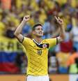 <p>James tem sido o craque da Colômbia na Copa</p>  Foto: AFP