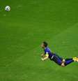 <p>Van Persie faz um dos gols mais memoráveis da Arena Fonte Nova na goleada sobre a Espanha por 5 a 1</p>  Foto: Jeff Gross / Getty Images 