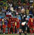 <p>Prorrogação entre Bélgica e EUA teve três gols em 30 minutos</p>  Foto: ADRIAN DENNIS / AFP