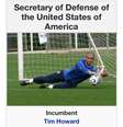Goleiro Tim Howard como "Secretário da Defesa dos Estados Unidos"  Foto: Twitter  @Camwba / Reprodução