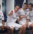 <p>Costarriquenhos agradeceram presentes e elogiaram recepção de santistas</p>  Foto: Ricardo Saibun / Santos FC