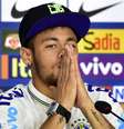 <p>Neymar só perdeu um pouco o bom-humor em uma indagação na entrevista realizada na Granja Comary</p>  Foto: Gaspar Nóbrega / Vipcomm