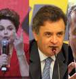 Dilma, Aécio e Campos disputam a presidência da República  Foto: Arte Terra