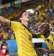 <p>James Rodríguez e a sua Colômbia ajudaram a elevar média do Mundial</p>  Foto: AFP