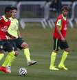 <p>Jogadores da seleção brasileira treinam em Teresópolis.</p>  Foto: Marcelo Regua / Reuters