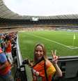 Danielle Winits esteve na beira do gramado do Mineirão, em Belo Horizonte, antes da partida entre Brasil e Alemanha, pela semi-final da Copa do Mundo, nesta terça-feira   Foto: William Volcov /BPP / AgNews