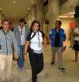 Ashton Kutcher e Luciano Huck desembarcaram juntos no Brasil nesta quarta-feira (9), após acompanharem a derrota do Brasil para a Alemanha em Belo Horizonte  Foto: Dilson Silva / AgNews