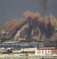 <p>Militantes da Faixa de Gaza atiraram foguetes em Israel, nesta quarta</p>  Foto: Ariel Schalit / AP