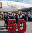 <p>At&eacute; 2017, a Emirates espera operar 90 unidades do avi&atilde;o gigante da Airbus</p>  Foto: Divulgação