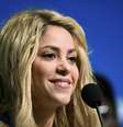 Shakira durante coletiva de imprensa sobre a cerimônia de encerramento da Copa do Mundo, no Estádio do Maracanã, no Rio de Janeiro  Foto: Dylan Martinez / Reuters