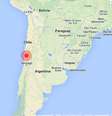 O epicentro do terremoto ocorreu a 300 quilômetros ao norte da capital Santiago  Foto: Google Maps / Reprodução