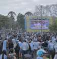 Torcedores lotaram Fan Fest em Buenos Aires para assistir às sofrida derrota  Foto: Luciana Rosa / Terra