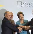 Brics ganha importância no cenário mundial, disse a presidente na sessão plenária da cúpula do bloco emergente  Foto: Silvia Izquierdo / AP
