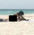 Elissa Álvarez e José Caballero foram flagrados fazendo sexo em uma praia na Flórida  Foto: Twitter