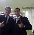 Em sua página no Facebook, Sathler postou uma foto com o deputado federal Jair Bolsonaro (PP-RJ), conhecido pelo discurso homofóbico  Foto: Facebook / Reprodução