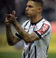 <p>Guerrero fez o primeiro gol do&nbsp;Corinthians no cl&aacute;ssico contra Palmeiras</p>  Foto: Alan Morici / Terra