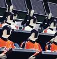Os robôs podem ser controlados para torcer, cantar e podem até exibir fotos de torcedores  Foto: Hanwha Eagles / Divulgação