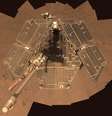 A sonda Opportunity, da Nasa, é vista em Marte nesta foto de divulgação divulgada para a Reuters nesta terça-feira. 29/07/2014  Foto: NASA / Reuters