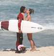 <p>Casal protagonizou momentos românticos na beira do mar</p>  Foto: Dilson Silva / AgNews