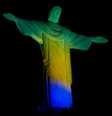 Cristo Redentor foi "pintado" em homenagem aos Jogos do Rio 2016  Foto: Daniel Ramalho / Terra