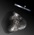 Sonda Rosetta e cometa 67P/Churyumov-Gerasimenko  Foto: ESA MEDIALAB - C. CARREAU / AFP