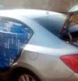 <p>Carro clonado estava lotado de cigarros</p>  Foto: PMR / Divulgação