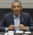Presidente Obama faz reunião nesta segunda-feira para atualização de informações sobre operações americanas no Iraque  Foto: Saul LOEB / AFP
