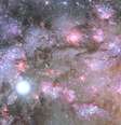 Impressão artística de uma tempestade de nascimento de estrelas dentro de uma galáxia  Foto: Reprodução/Nasa