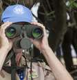Membro da ONU observa cenário de conflitos nas colinas de Golã, fronteira entre Síria e Israel  Foto: JACK GUEZ / AFP