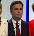 Aécio acabou ofuscado no debate pela 'disputa' entre as líderes da pesquisa, Marina e Dilma  Foto: AFP / BBC News Brasil