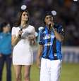 Ronaldinho é entrevistado   Foto: Victor Straffon / AFP