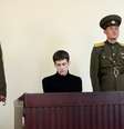 <p>Matthew Todd Miller durante julgamento em Pyongyang, Coreia do Norte. Imagem divulgada pela Agência de Notícias da Coreia do Norte Central (KCNA)</p>  Foto: KCNA / Reuters