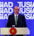 <p>O presidente turco, Tayyip Erdogan, aborda empresários turcos durante uma reunião da Associação Empresarial (Tusiad) em Istambul, em 18 de setembro</p>  Foto:  Murad Sezer / Reuters