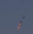Jato militar sírio foi atingido nesta terça-feira por, supostamente, ter invadido espaço aéreo  Foto: JALAA MAREY / AFP