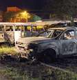 <p>Veículos foram incendiados em segundo ataque  ao distrito policial</p>  Foto: Nivaldo Lima / Futura Press