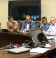<p>Governador Luiz Fernando Pezão se reuniu com a cúpula da Segurança, incluindo José Mariano Beltrame, no Centro Integrado de Comando e Controle do Rio</p>  Foto: Shana Reis  / Divulgação