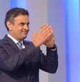 <p>Candidato do PSDB, A&eacute;cio Neves, durante debate na TV Globo</p>  Foto: Erbs Jr. / FramePhoto