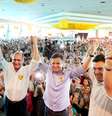 <p>Da esquerda para a direita, Aloysio Nunes, Geraldo Alckmin e Aécio Neves</p>  Foto: Orlando Brito / Fotos Públicas
