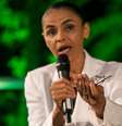 Candidata Marina Silva concedeu entrevista coletiva após ficar na 3ª  colocação no primeiro turno das eleições  Foto: Thiago Bernardes / FramePhoto