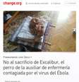 Página da Change.org pede 300 mil assinaturas contra sacrifício do cachorro Excalibur  Foto: Change.org / Reprodução